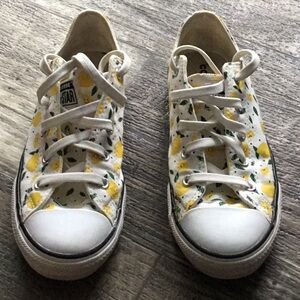 Converse White and Yellow Daisy Print Sneakers